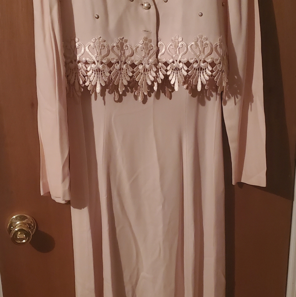 Two piece dress and jacket light pink